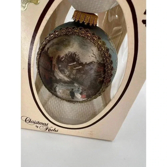 Christmas by Krebs Santa on Silk 1897 BULLER CLOS Ornament Hand Decorated 1992 - Picture 3 of 16